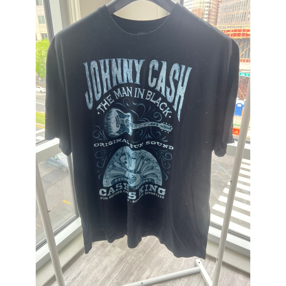 Johnny Cash Sun Records Man in Black Graphic T-Shirt Black 3XLT Mens T-Shirt
